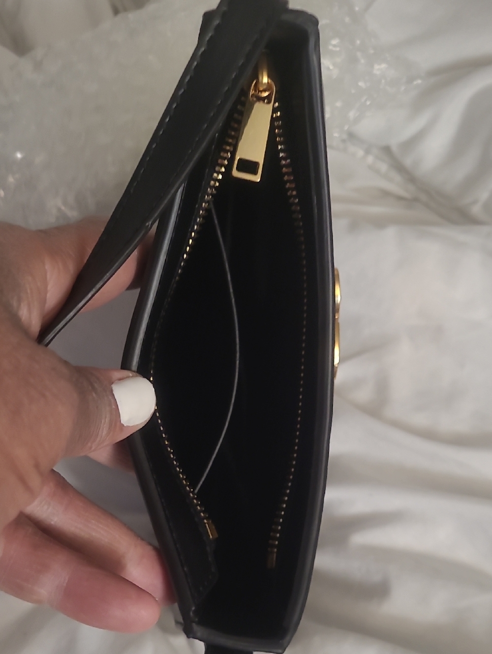 Celine Black Shoulder Bag with Gold Triomphe Accent - Picture 5 of 7